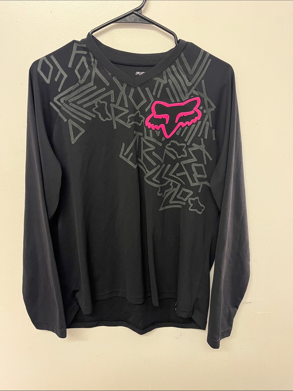 Fox Black Jersey with Pink Logo Accent